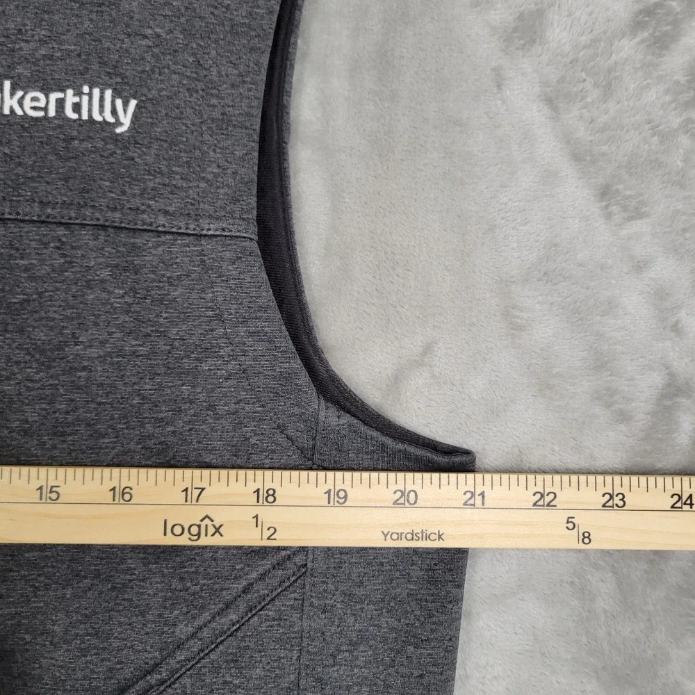 The North Face Fleece Vest Dark Gray Heather‎ Mens Medium Full Zip Outdoor Logo